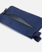 Double Pencil Case Blue and Beige Gradient