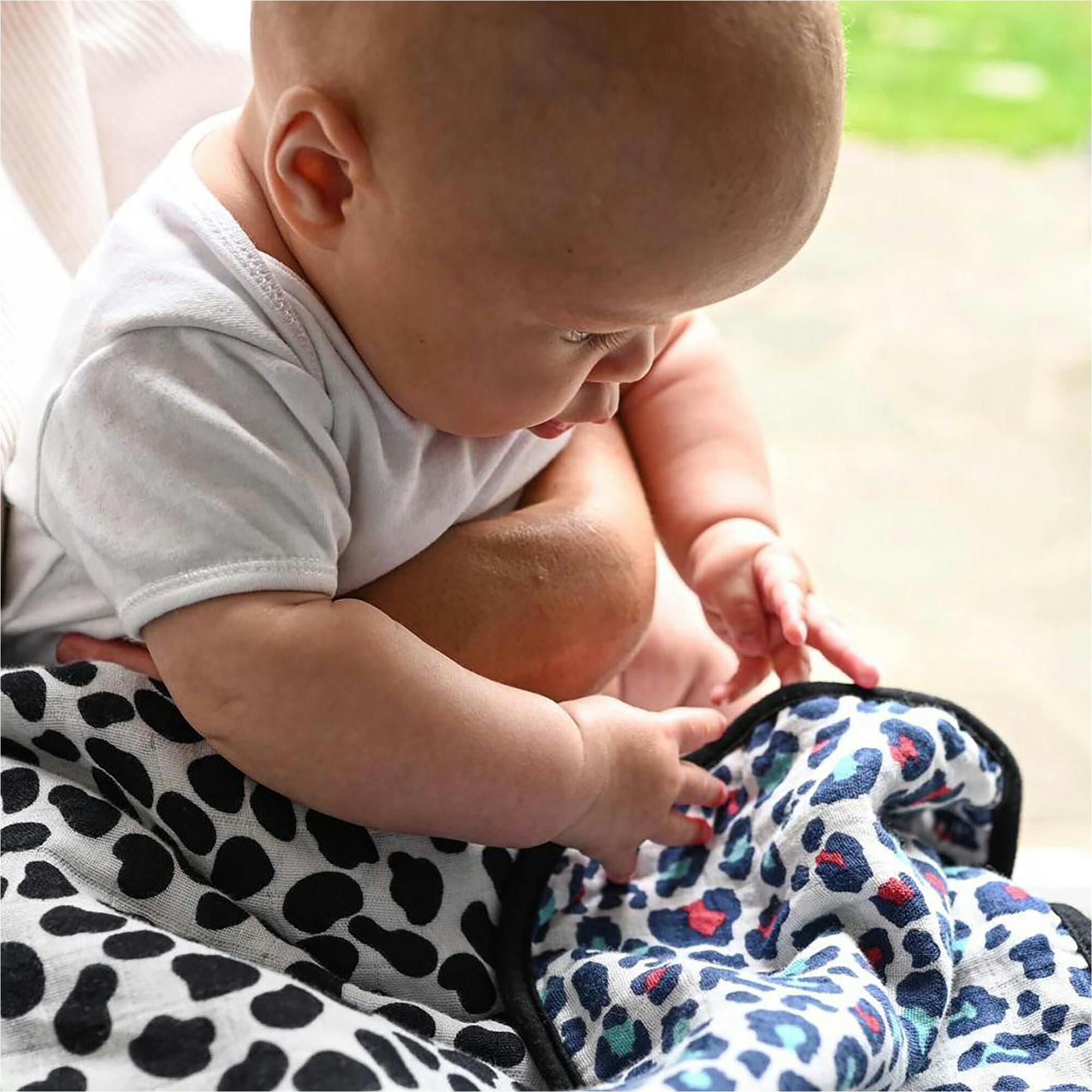Animal Print Muslin Triple-Layer Reversible Blanket