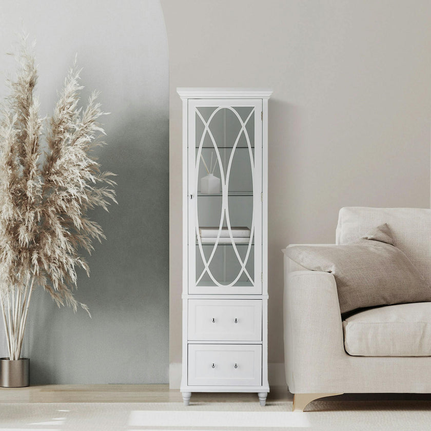 Florence Wooden Linen Tower Cabinet With Storage