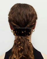 Jumbo Box Barrette in Tortoise Checker