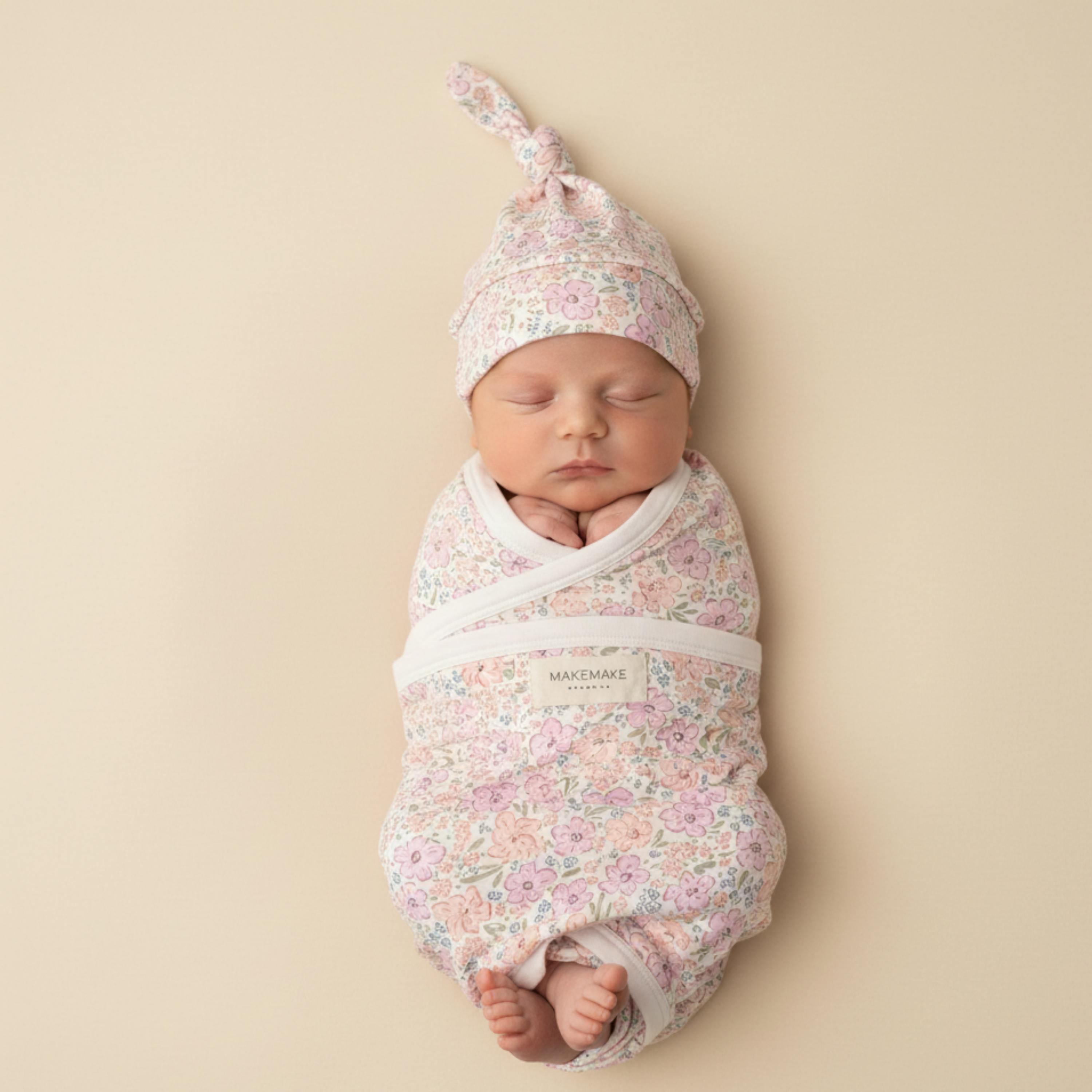 Organic Swaddle Blanket & Hat Set