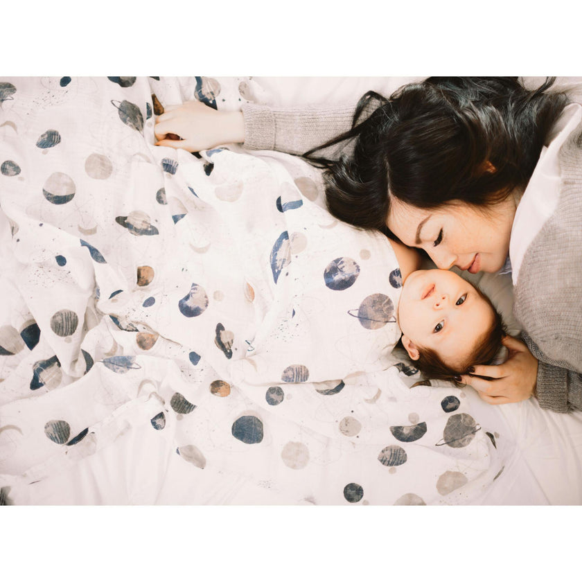Cotton Muslin Swaddle Blanket - Planetary