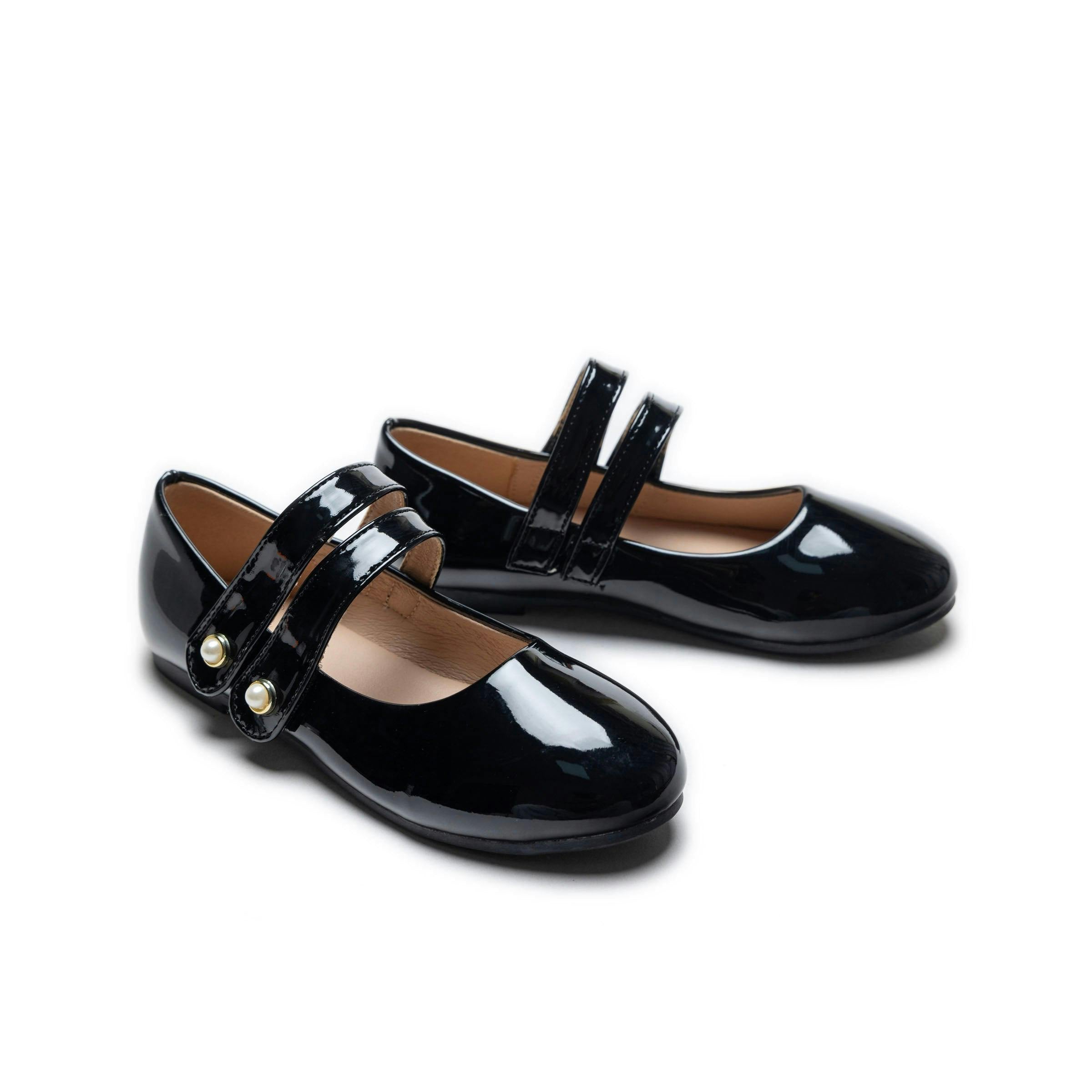 Black Dorothea Banded Patent Flats