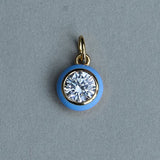 Blue Enamel Bezel Charm
