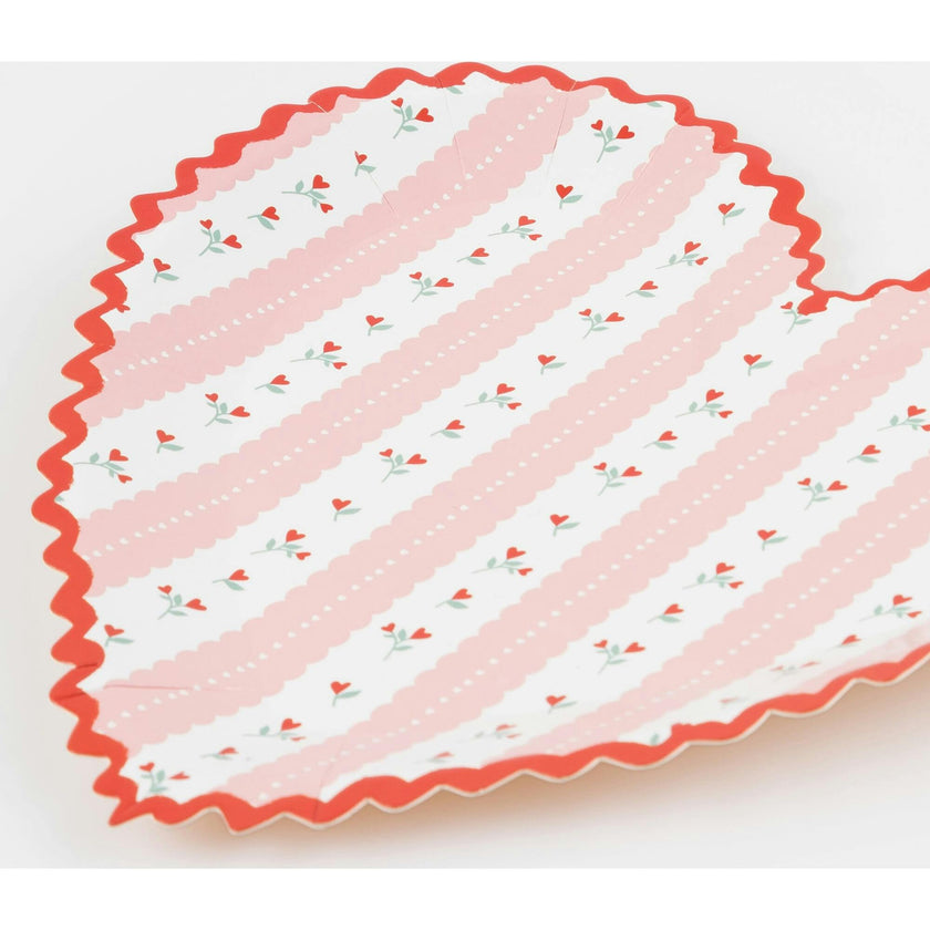 Vintage Rose Heart Plates