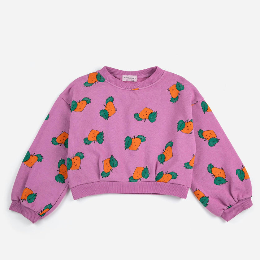 Tangerine all over cropped sweatshirt