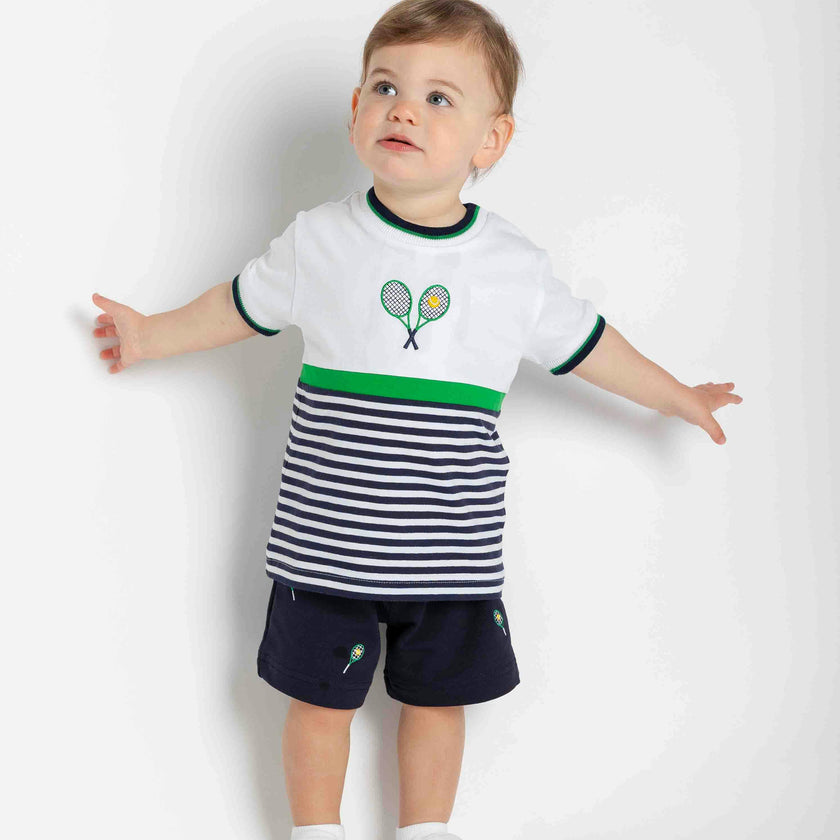 Knit Short Set with Tennis Rackets