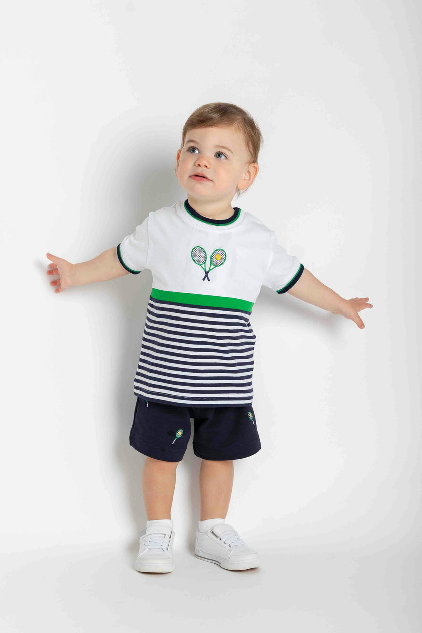 Knit Short Set with Tennis Rackets