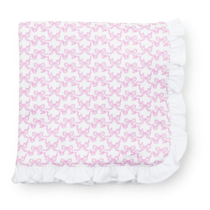 Ruffled Girls' Blanket Pretty Pink Bows