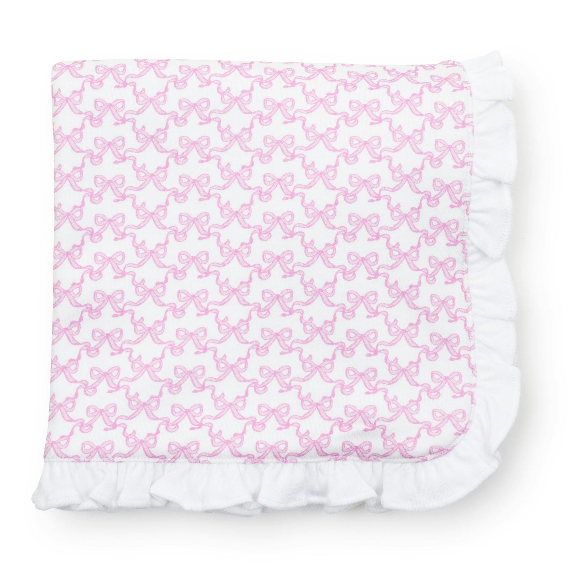 Ruffled Girls' Blanket Pretty Pink Bows