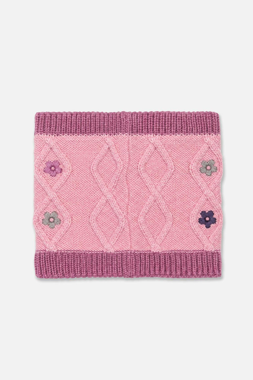 Baby Winter Knit Neckwarmer Pink And Mauve