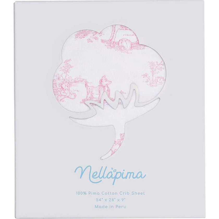 Pink Toile Baby Crib Sheets