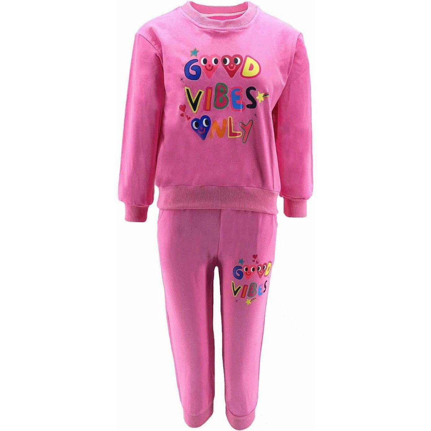 Good Vibes Only Print Sweatshirt And Pant Set