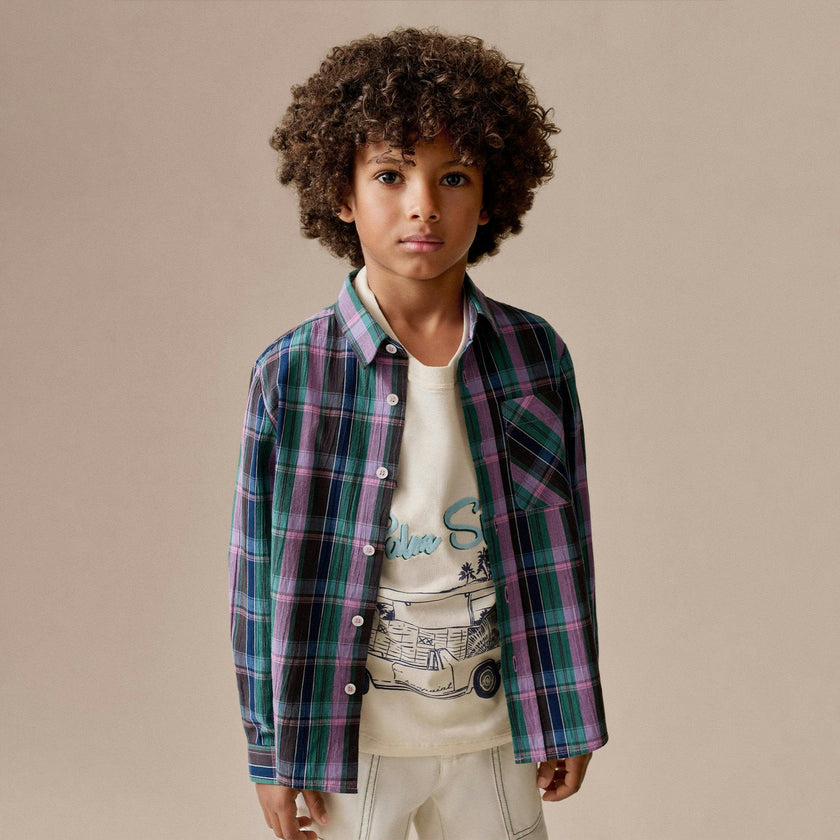 BONPOINT Tango Plaid Shirt - Violet