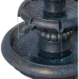 Teamson Home 2-Tier Birdbath Water Fountain Outdoor Garden with Shallow Basin
