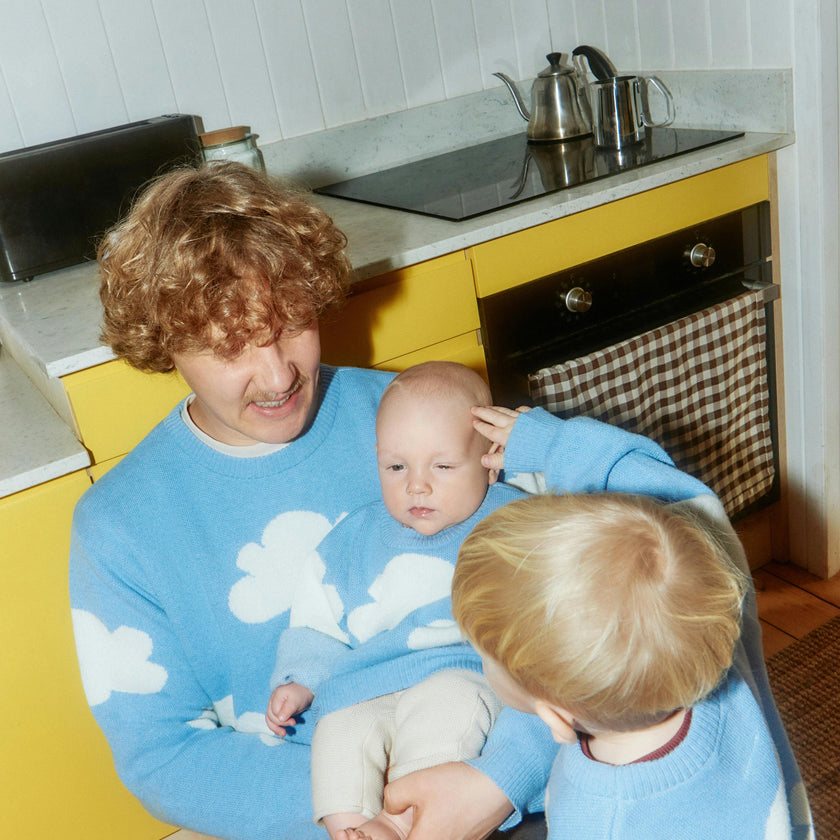 children's wool blend sweater - cloudy