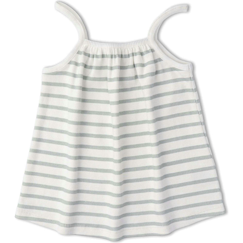 Organic Tank Top & Shorts Set - Fog Stripes