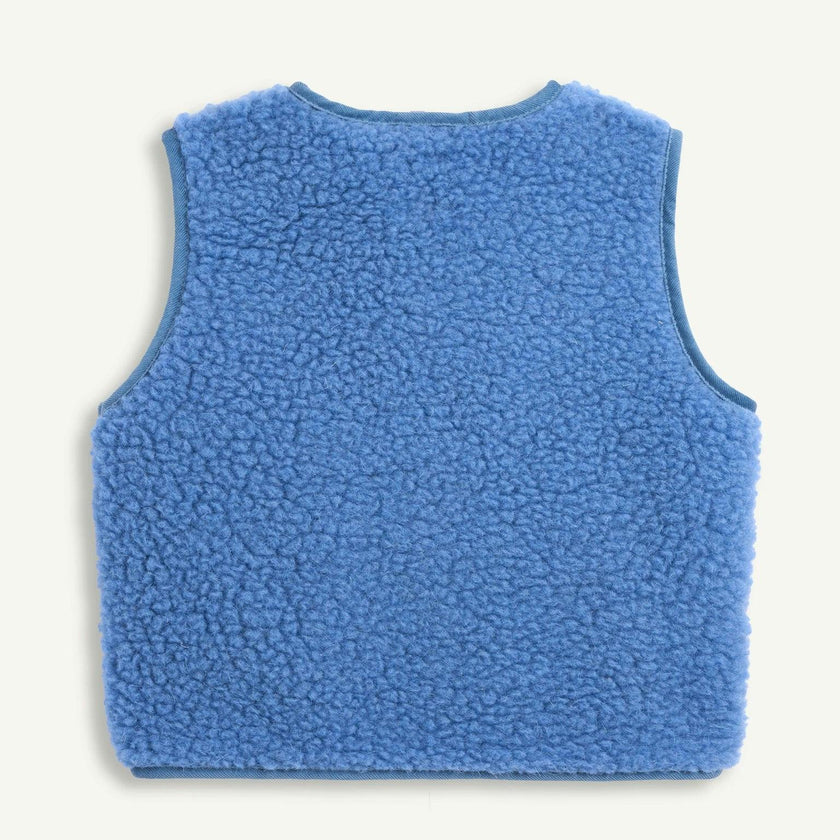 children's merino wool vest - ice blue