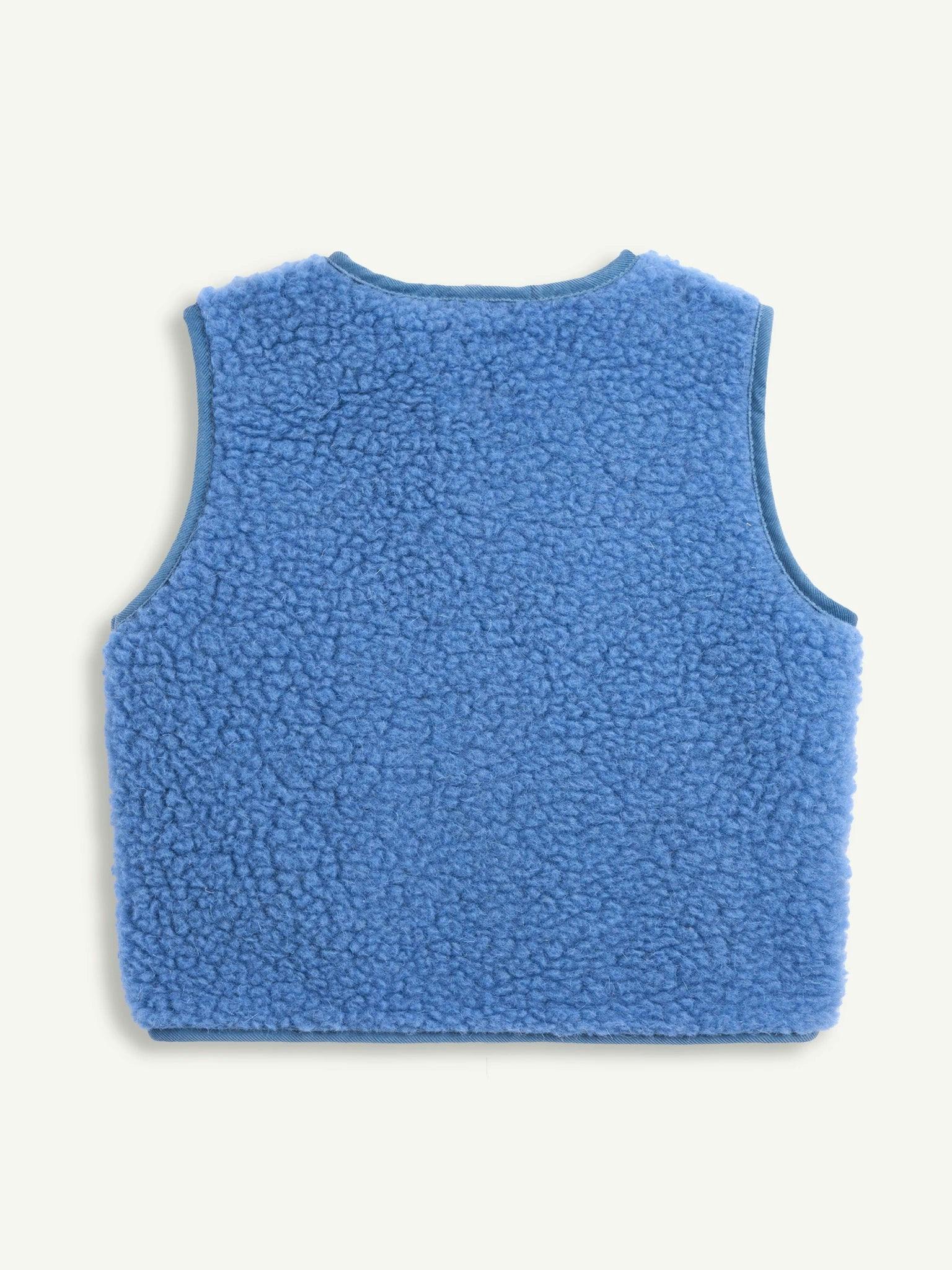 children's merino wool vest - ice blue