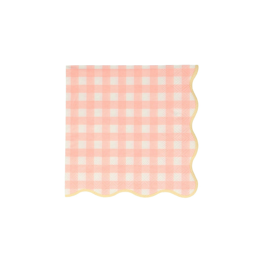 Set of 12 Gingham Small Napkins