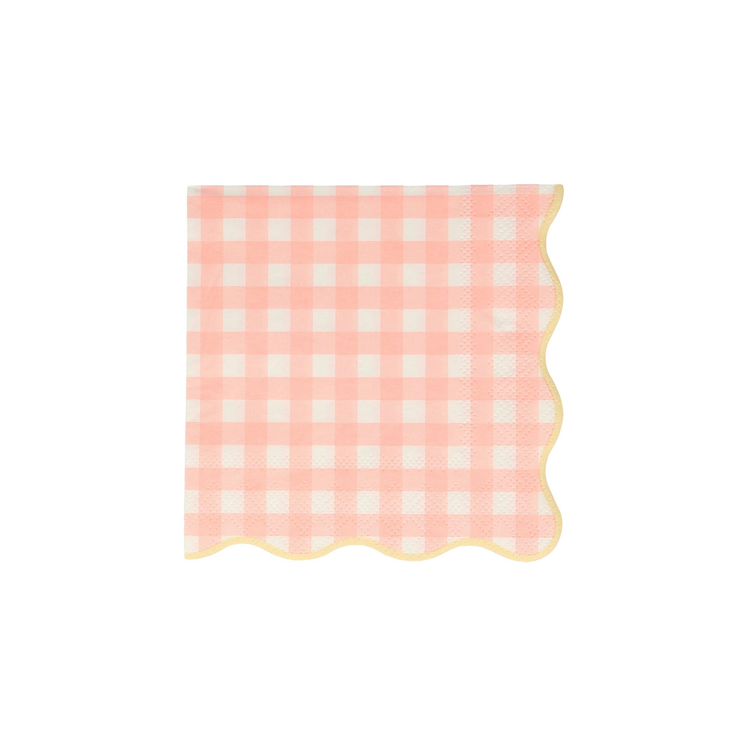 Set of 12 Gingham Small Napkins