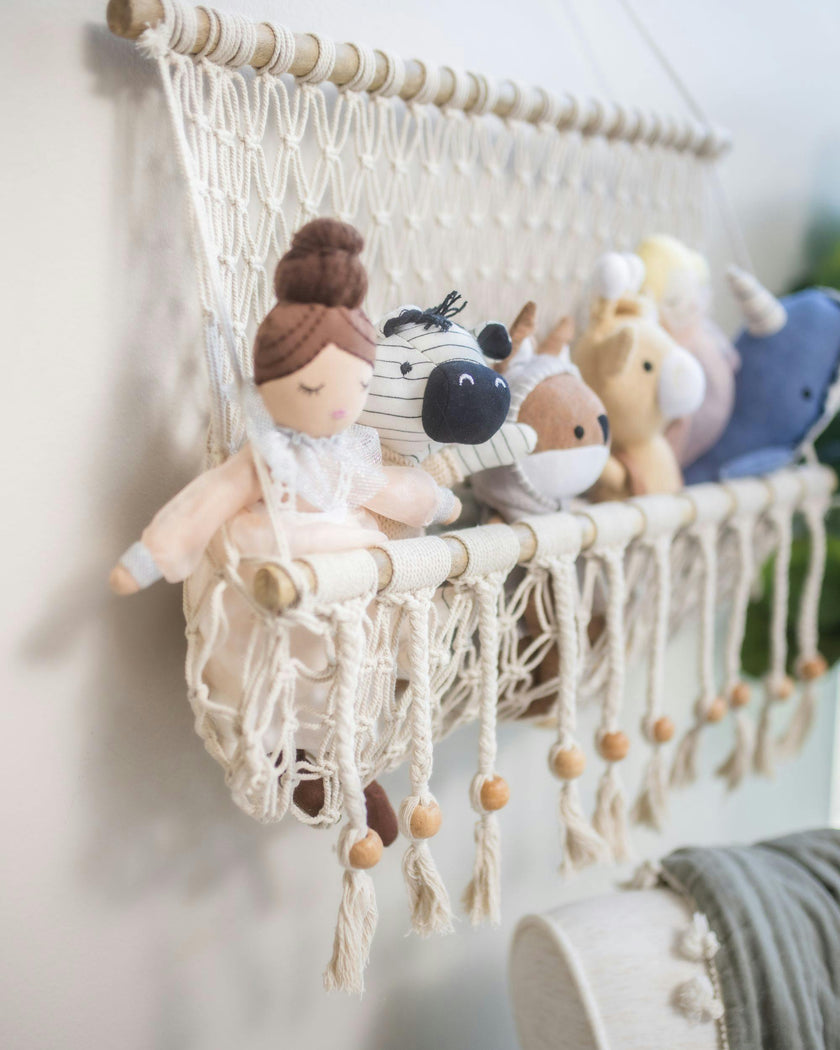 Willow Hanging Macrame Storage Basket