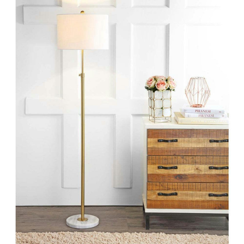June 65" Adjustable Metal/Marble LED Floor Lamp