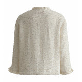 Cream Sequin Tweed Jacket