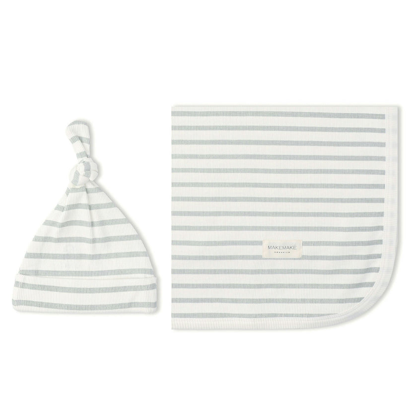 Organic Swaddle Blanket & Hat Set