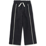 Lace Trim Track Pants, Black