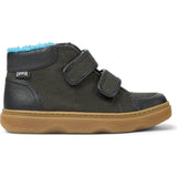 Kiddo Leather And Textile 2-Velcro Strap Sneakers, Grey