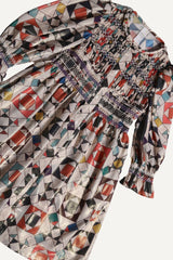 LUNA SMOCKED SHIRT DRESS