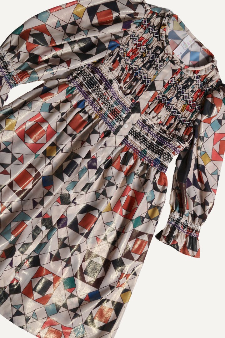 LUNA SMOCKED SHIRT DRESS