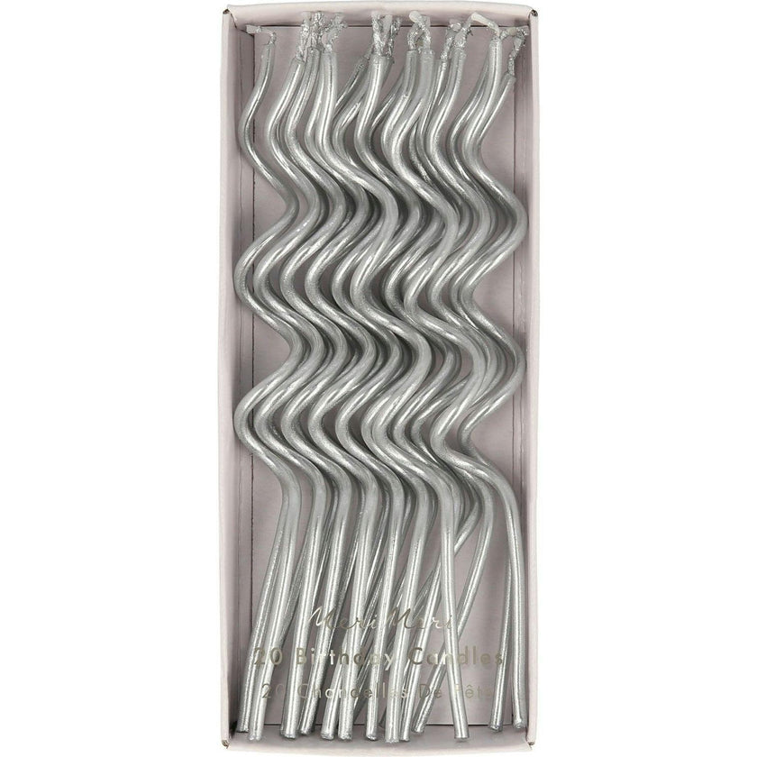 Silver Swirly Candles