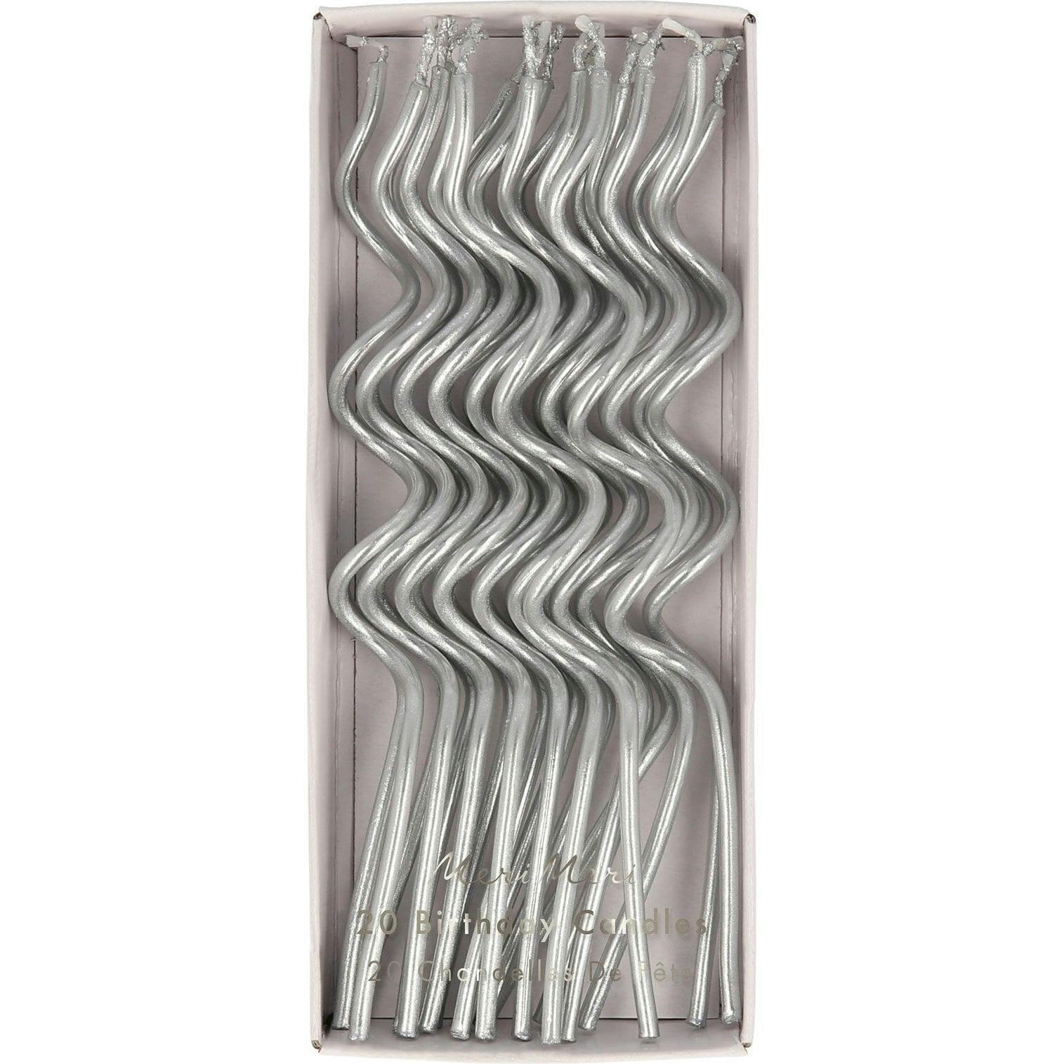 Silver Swirly Candles