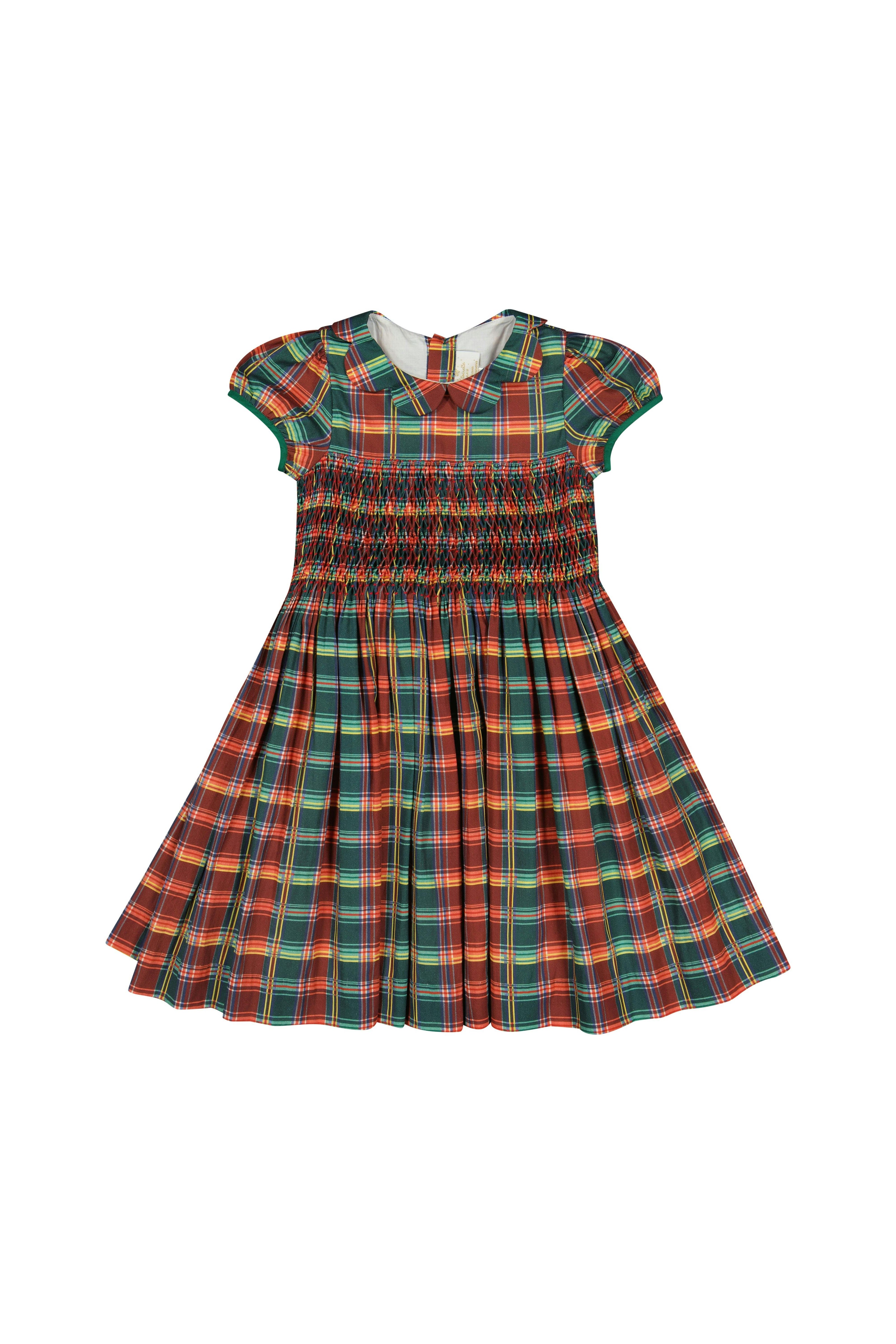 VICTOIRE TARTAN SMOCKED DRESS