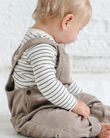 KENDI Rory Ribbed Long Sleeve Top Olive Stripe
