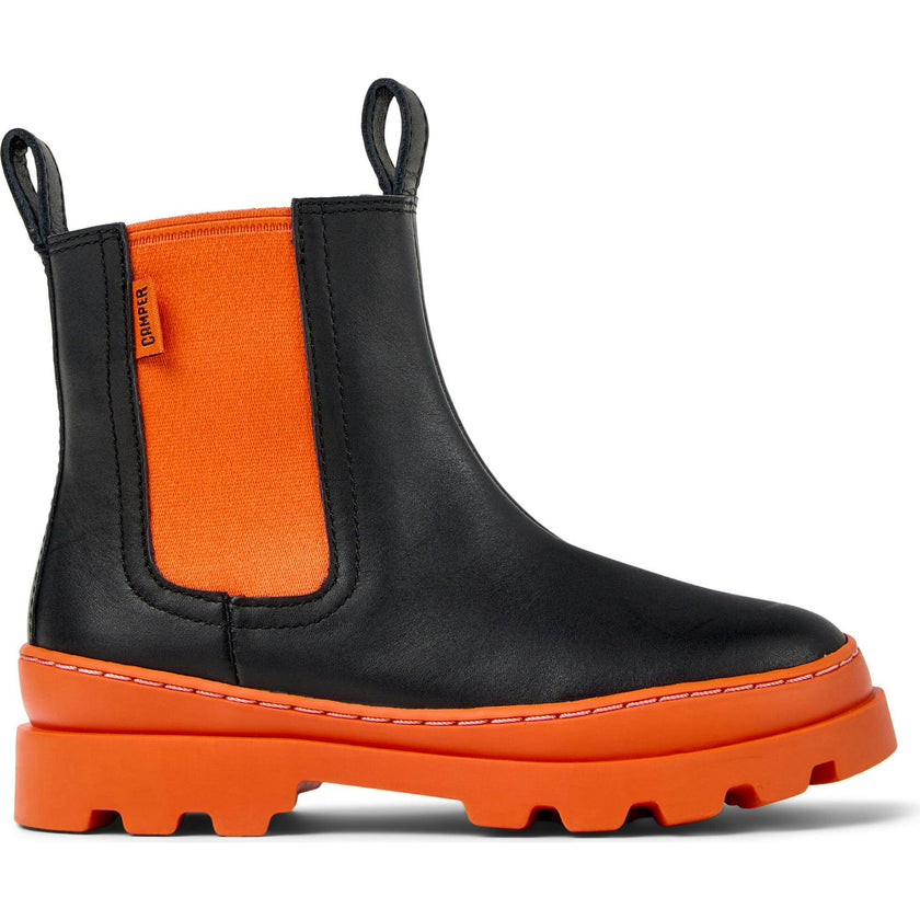 Kids Brutus Urban Style 360 Degree Stitched Boots, Black