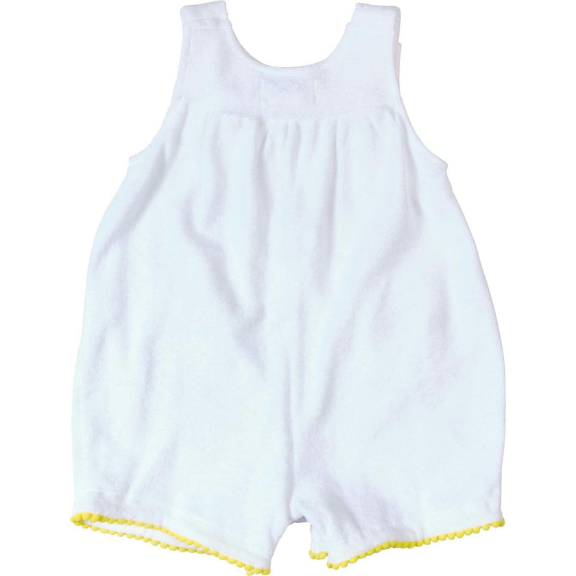 Terry Romper With Pom Poms