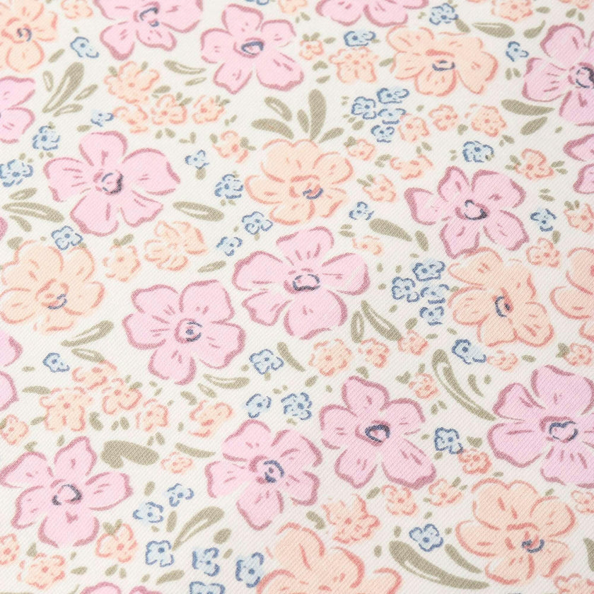 Organic Flutter Romper - Peony