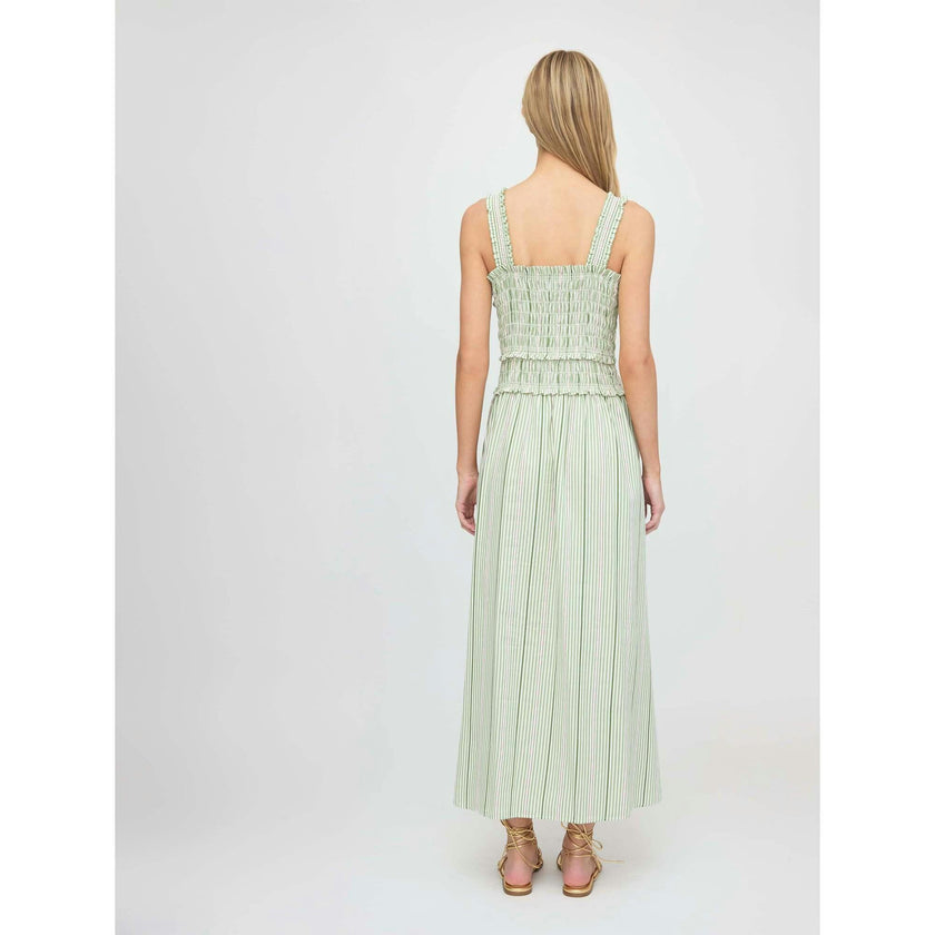 The Azalea Maxi Nap Dress - Green Jacquard Stripe