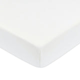 Crib Sheet in GOTS Certified Organic Brushed Cotton in Bright White