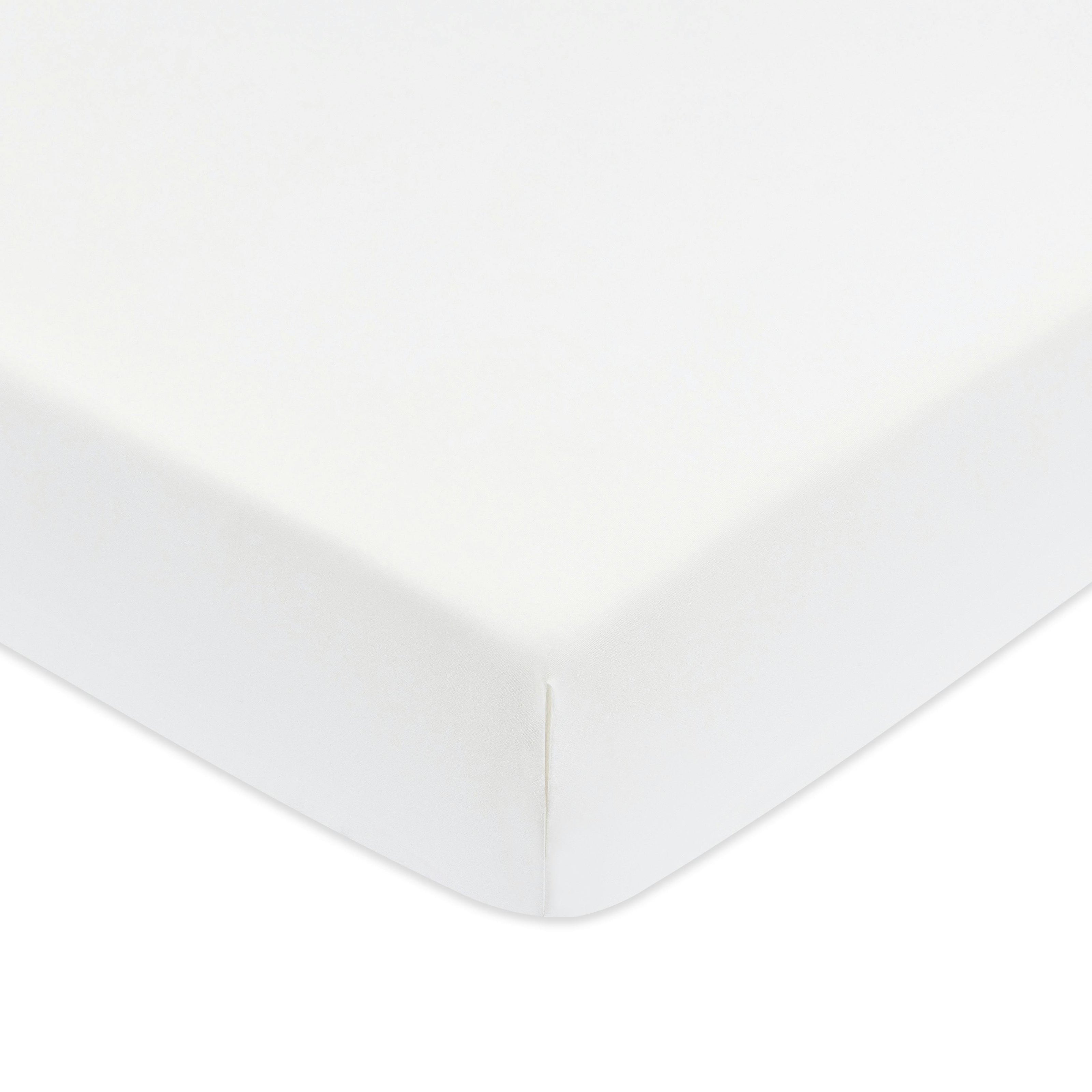 Crib Sheet in GOTS Certified Organic Brushed Cotton in Bright White