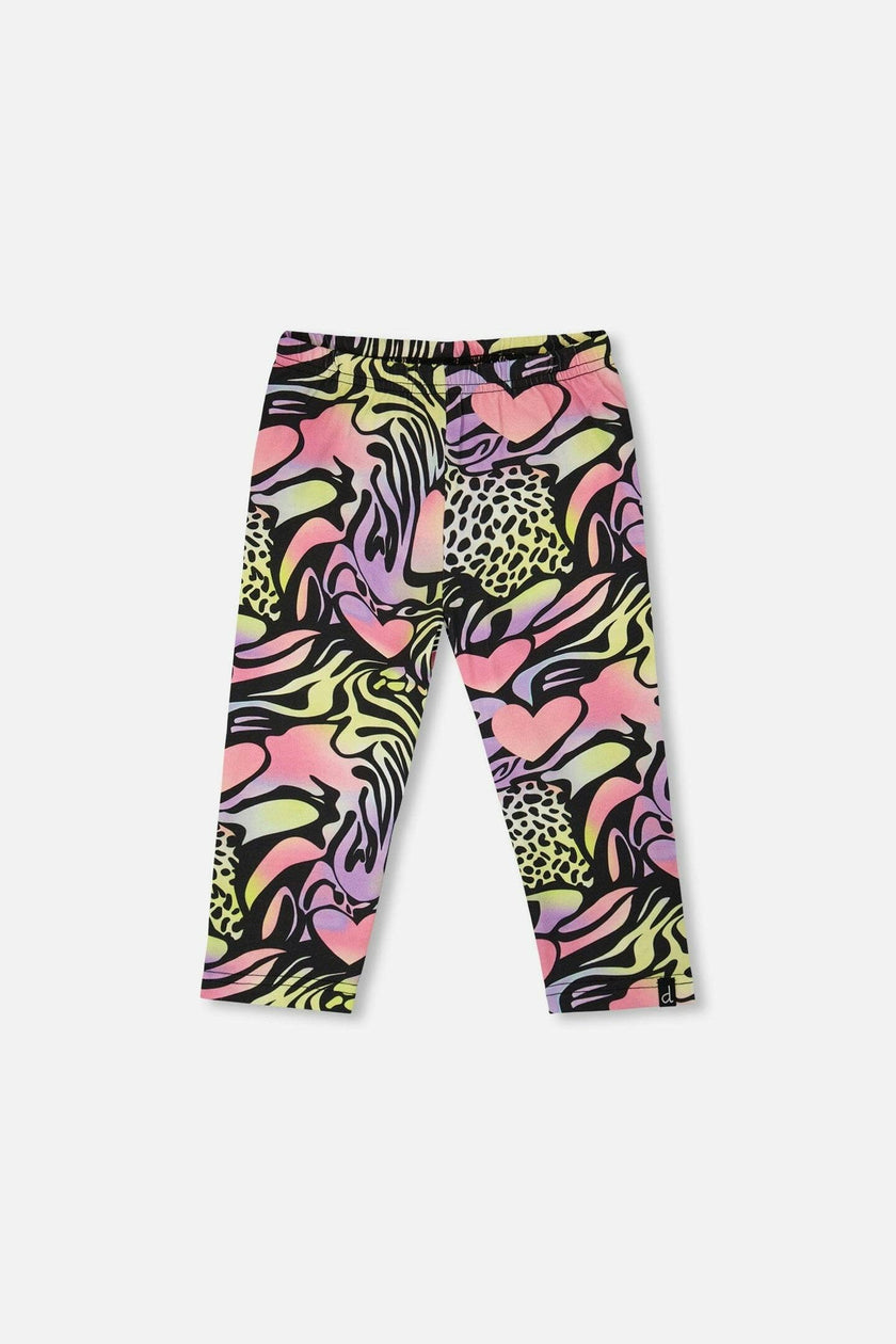 Organic Cotton Jersey Capri Black Printed Multicolor