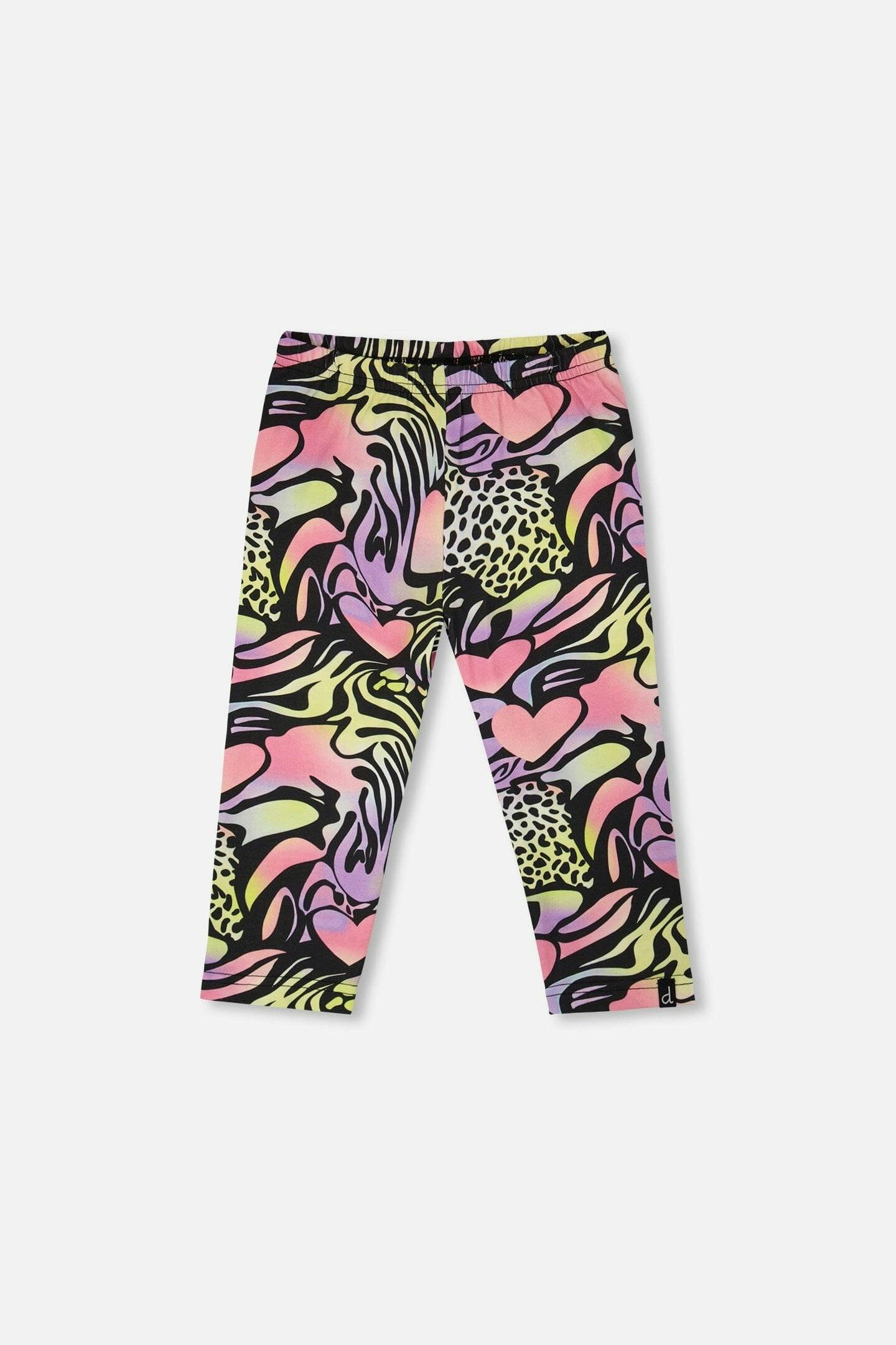 Organic Cotton Jersey Capri Black Printed Multicolor