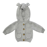 Knit Hoodie in Gray Marble