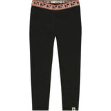Wrap-Around Floral Print Contrast Waistband Leggings