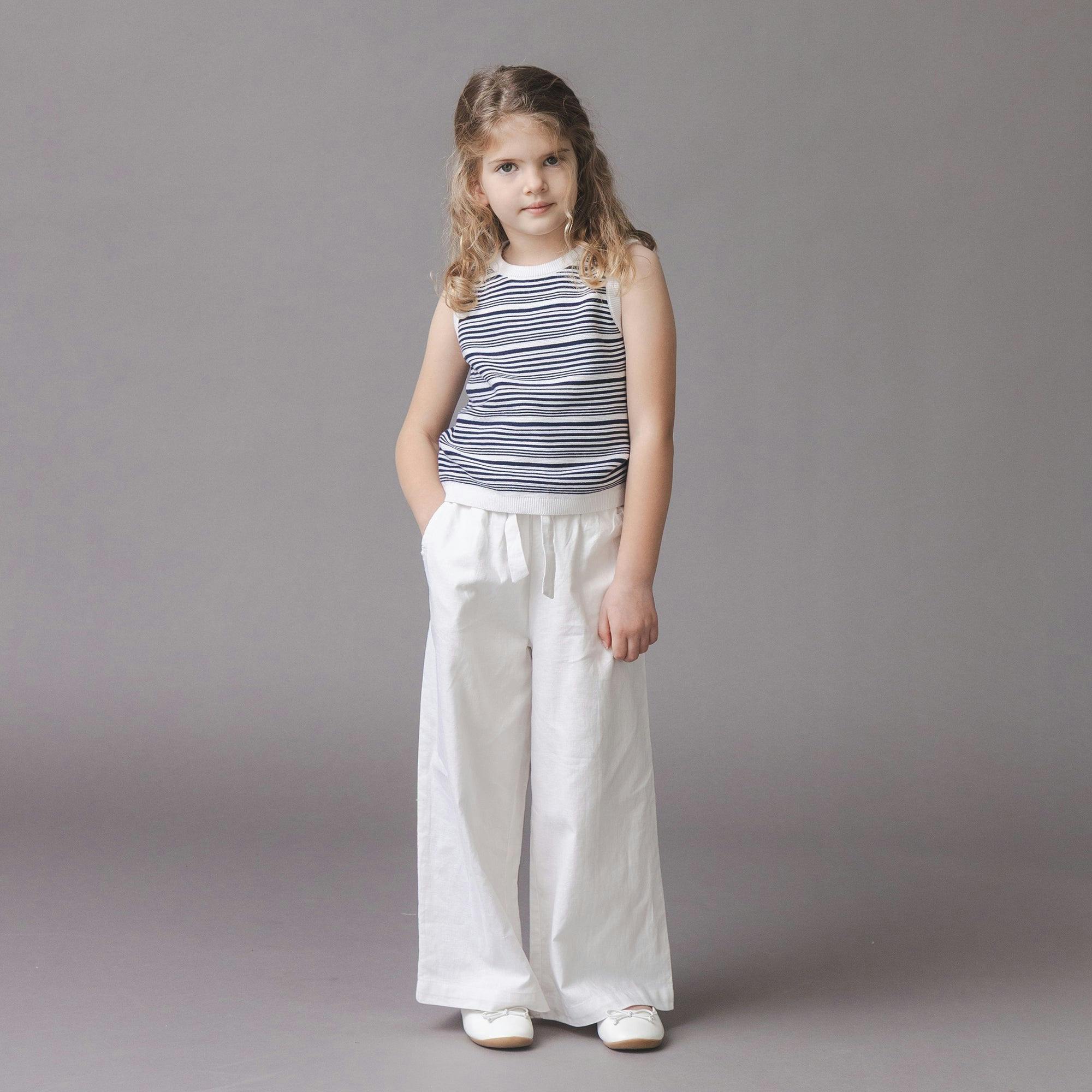 Linen Paper Bag Tie-Waist Pant