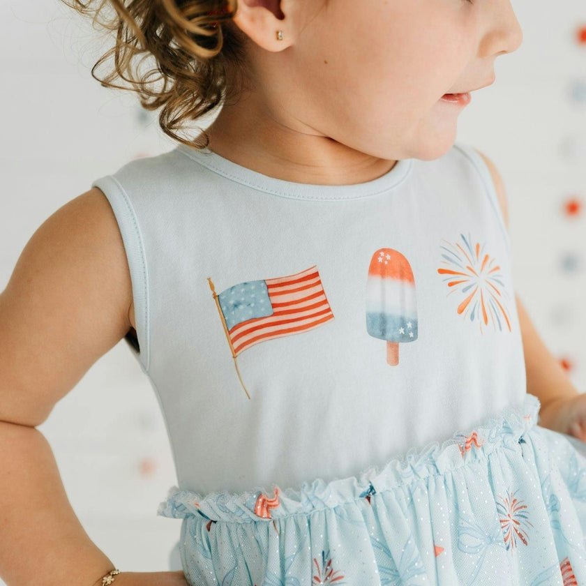 Patriotic Trellis Tank Tutu Dress