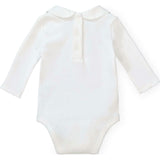 Organic Knit Peter Pan Collar Bodysuit, White